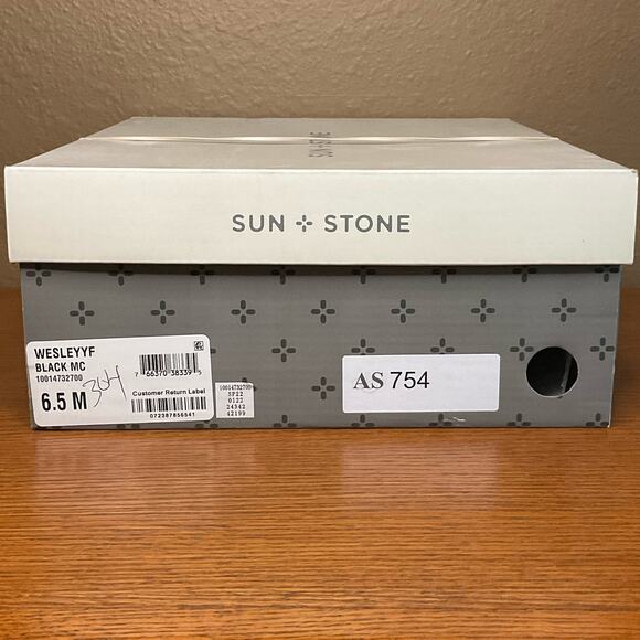 Sun + Stone Women’s Wesleyy Wedge Espadrille Sandals Black Size 6 1/2 - Picture 5 of 5